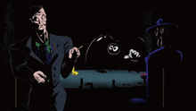 a cartoon of a man talking to another man with the caption " do you have a piano "