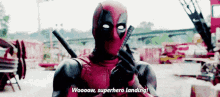 Deadpool Wow GIF - Deadpool Wow Superhero Landing GIFs
