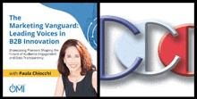 the marketing vanguard leading voices in b2b innovation poster with paula chiocchi