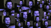a collage of images of a man wearing headphones and smiling