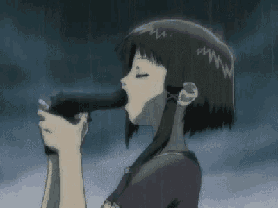 HD wallpaper: anime, anime girls, gun, weapon, suicide, aiming, girls with  guns | Wallpaper Flare