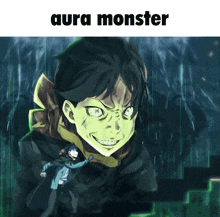 a picture of a monster with aura monster written on it