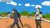 a man in a suit and a woman in a maid outfit are walking in a video game scene