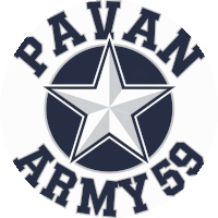 a logo for pavan army 59 with a star