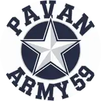 a logo for pavan army 59 with a star