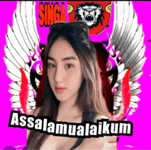a picture of a girl with singa written on the top