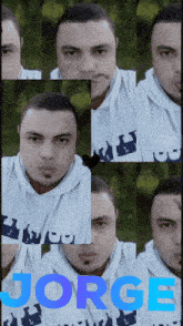 a collage of images of a man with the name jorge