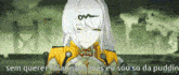 a cartoon of a girl with white hair and the words sem querer falar nada mas eu sou so da puddin on the bottom
