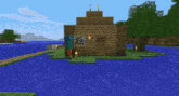 a screenshot of a minecraft game with a tree house