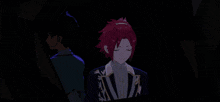 a man with red hair is giving the peace sign