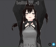 a picture of a girl with a caption that says " go kys " on it