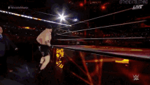 a crowd of people watching a wrestling match on a live stream
