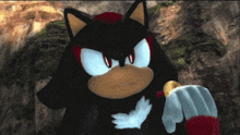 shadow the hedgehog from the video game sonic the hedgehog looks very angry