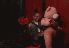 Presents Roses GIF - Presents Roses Huge Teddy Bear GIFs