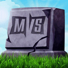 a gravestone that says mvs on it