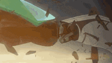 a close up of a person 's hand holding a sword in a room .