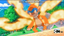 Pokemon Monferno Uses Flame Wheel Dawn GIF