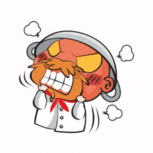 cute chef man mustache angry