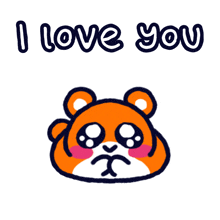 a picture of a hamster with the words " i love you " above it