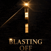 an advertisement for blasting off shows a gold coin