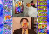 a collage of images with the word smog on the top