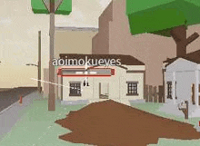 a cartoon illustration of a house with a spider web hanging from the roof .