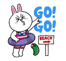 brown and cony go beach summer excited