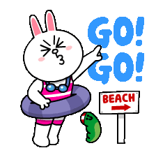 Brown And Cony Go Sticker - Brown And Cony Go Beach Stickers