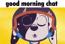 a picture of a dalmatian dog with the words good morning chat below it