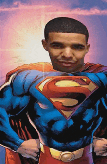 a man in a superman costume with a s on his chest