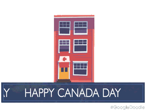 Happy Canada Day Google Doodles Sticker - Happy Canada Day Canada Day Google Doodles Stickers