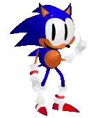 sonic the hedgehog from the video game sonic the hedgehog is giving a middle finger .