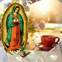 buen dia manto celestial santa maria de guadalupe mother mary