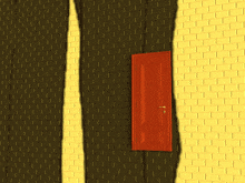 a cartoon of a woman standing in an open door
