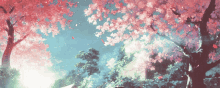 Anime Forest Pink GIF