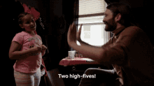 Two High Fives Double High Five GIF - Two High Fives Double High Five Nice GIFs