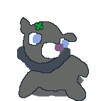 a pixel art drawing of a sheep with glasses and a green clover on its head .