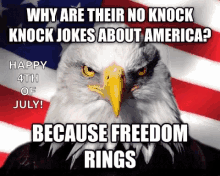 america muricah happy4th of july eagle knock knock jokes