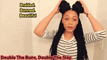 a woman with braided bunned and beautiful hairstyles