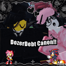 a picture of amy and shadow with the words dozerdebt canon