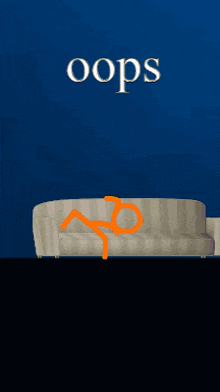 a cartoon of a person laying on a couch with the word oops below it