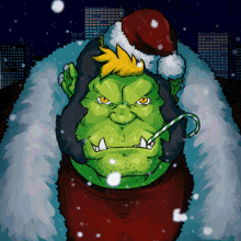 Monster Santa Claus Costume GIF - Monster Santa Claus Costume Snow GIFs