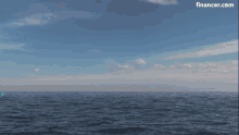 a picture of a doughnut being launched into the ocean