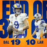 a football player with the number 9 on his jersey holds a football