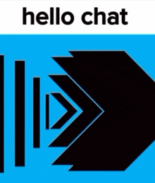a picture of a man with the words hello chat on the top