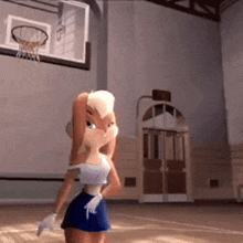 lola bunny is standing on a basketball court