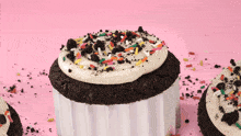 Crumbl Cookies Birthday Cake Featuring Oreo Cookie GIF