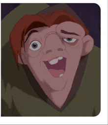a cartoon character from the hunchback of notre dame is making a funny face .