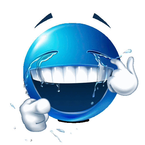 Blue Joobi Laugh Sticker