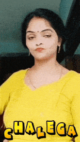 a woman in a yellow top is on a poster that says chalaga